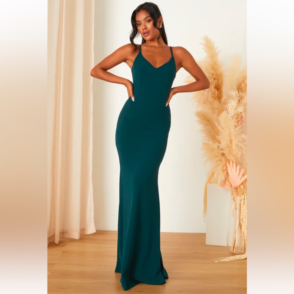 Forest Green Backless Mermaid Maxi Dress - Lulus - NWT - Small - never worn